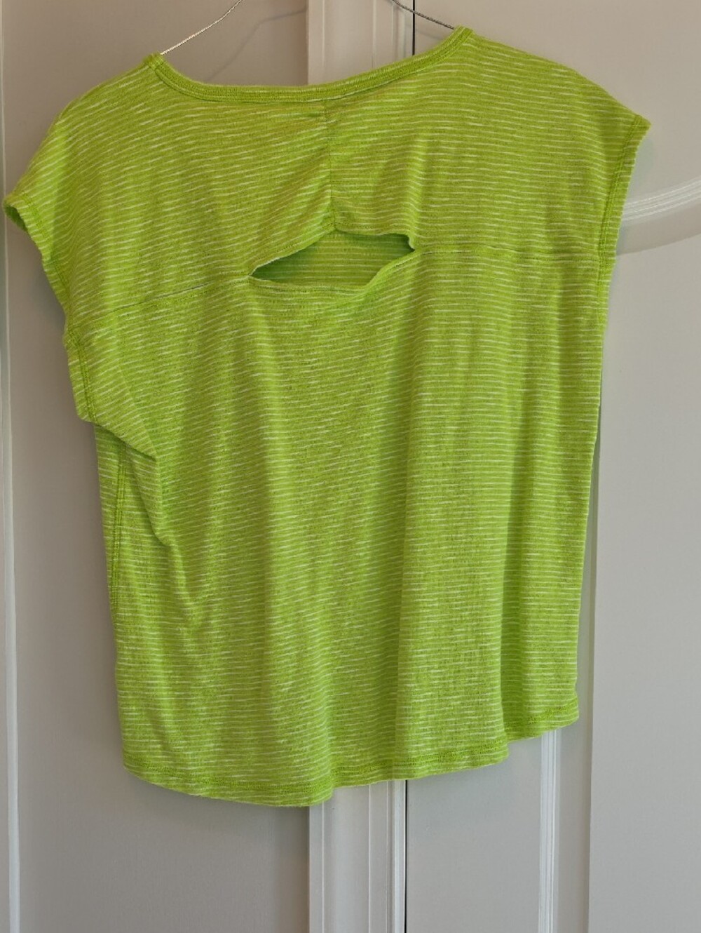 T By Talbots Neon Lime Short-Sleeve Stripe Tee - Picture 3 of 4